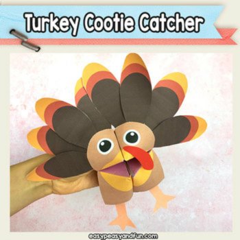 Turkey Cootie Catcher Fortune Teller Craft, Thanksgiving Crafts, image 3
