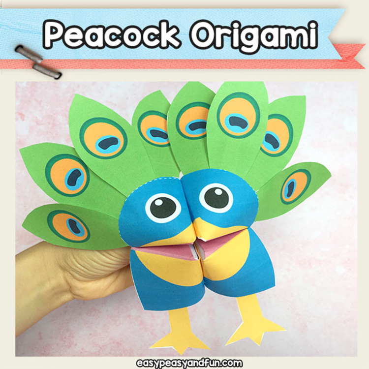 Peacock Cootie Catcher - Fortune Teller Craft