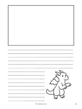 Dragon Writing Paper | includes picture boxes and primary lines, image 4
