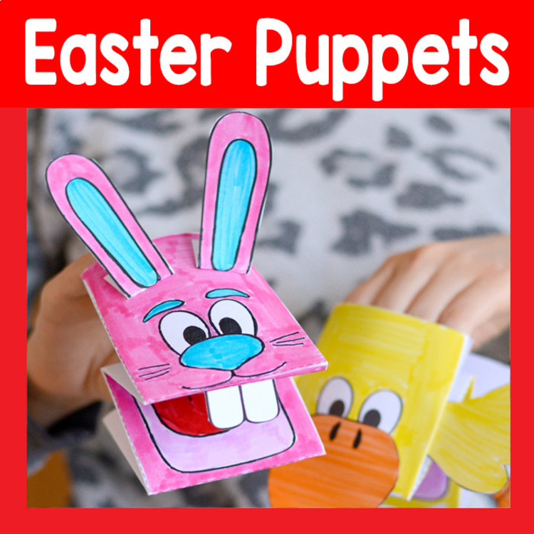 Printable Easter Bunny and Chick Puppets Template - Craft Activities