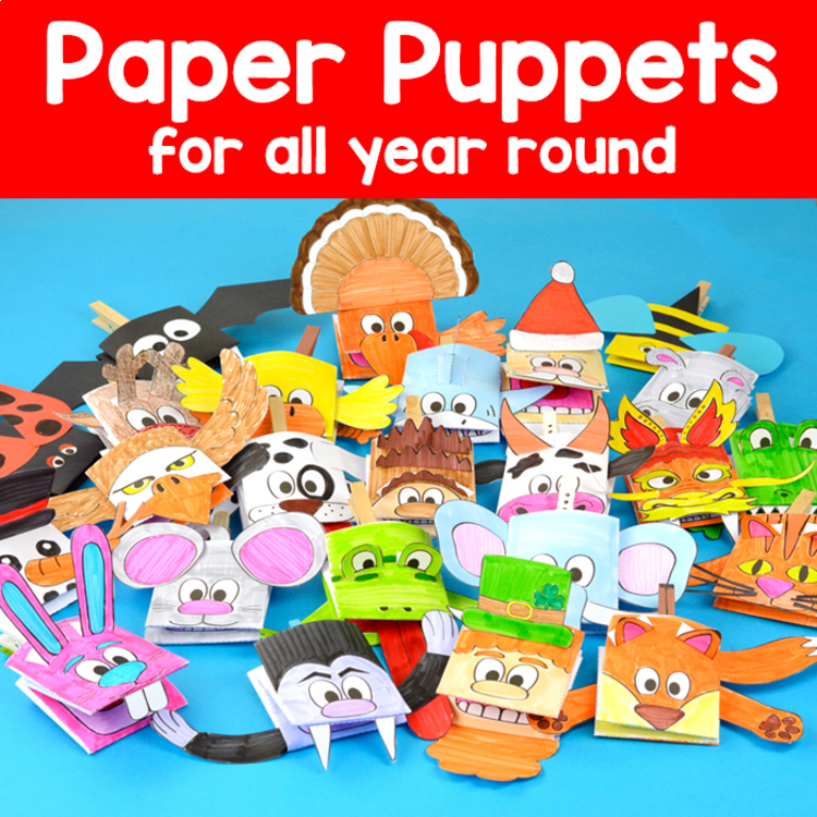 Printable Character Puppets - Craftivity - Crafts for the Whole Year Bundle