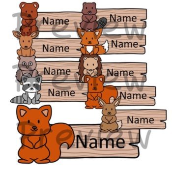 Editable Woodland Animal Student Name Tags Desk Plates Labels Cubby, image 2