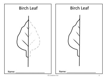 Leaf Symmetry Tracing Coloring Worksheets | Math and Art Geometry Activities, image 3