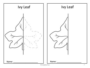 Leaf Symmetry Tracing Coloring Worksheets | Math and Art Geometry Activities, image 4