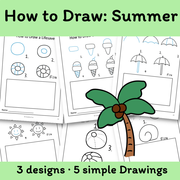 How to Draw Summer | Step-by-Step Drawing Activities