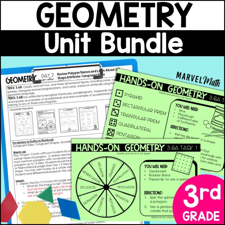 3rd Grade Geometry - Classifying Quadrilaterals and Polygons TEKS 3.6A 3.6B 3.6E
