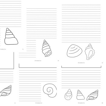 Seashell Writing Paper | includes picture boxes and primary lines, image 2