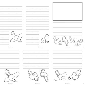 Bird Themed Writing Paper | includes picture boxes and primary lines, image 2
