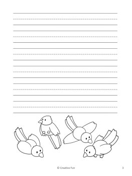 Bird Themed Writing Paper | includes picture boxes and primary lines, image 3