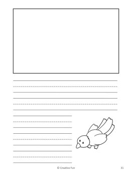 Bird Themed Writing Paper | includes picture boxes and primary lines, image 4