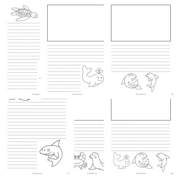 Sea Creature Writing Paper | includes picture boxes and primary lines, image 2