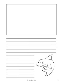 Sea Creature Writing Paper | includes picture boxes and primary lines, image 4
