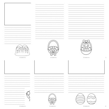 Easter Primary Lined Writing Paper with Picture Box Kindergarten 1st Grade, image 2