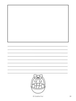 Easter Primary Lined Writing Paper with Picture Box Kindergarten 1st Grade, image 4
