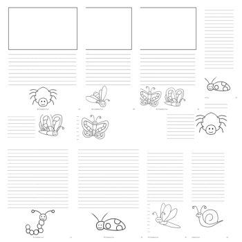 Insect Themed Writing Paper | includes picture boxes and primary lines, image 2