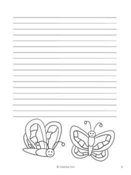 Insect Themed Writing Paper | includes picture boxes and primary lines, image 3