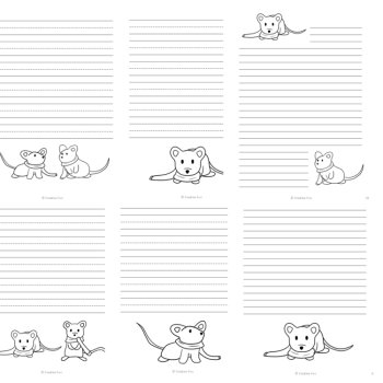 Mouse Themed Writing Paper | includes picture boxes and primary lines, image 2