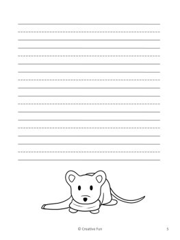 Mouse Themed Writing Paper | includes picture boxes and primary lines, image 3