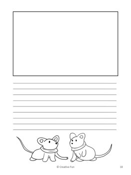 Mouse Themed Writing Paper | includes picture boxes and primary lines, image 4