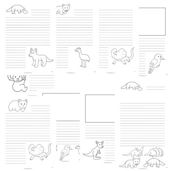 Australian Animals Writing Paper Dotted Primary Lines Picture Box Handwriting, image 2