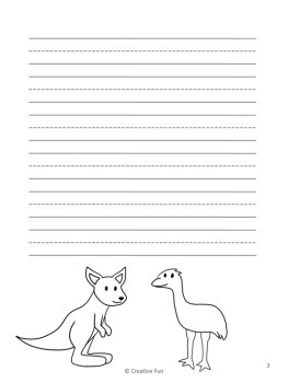 Australian Animals Writing Paper Dotted Primary Lines Picture Box Handwriting, image 3