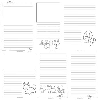 Pet themed Writing Paper | includes picture boxes and primary lines, image 2