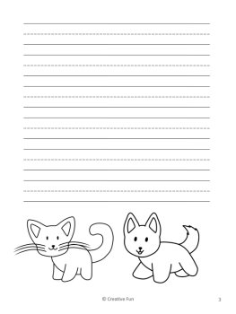 Pet themed Writing Paper | includes picture boxes and primary lines, image 3