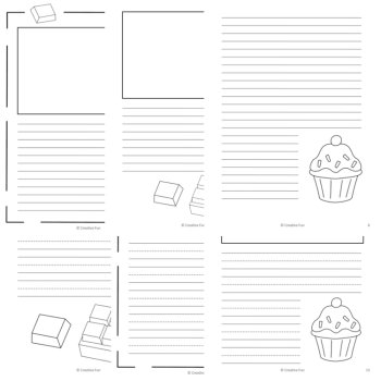 Dessert Themed Writing Paper | includes picture boxes and primary lines, image 2