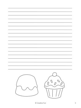 Dessert Themed Writing Paper | includes picture boxes and primary lines, image 3