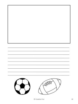 Sports themed Writing Paper | includes picture boxes and primary lines, image 4