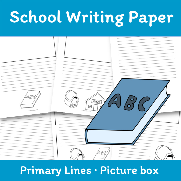 School Primary Lined Writing Paper with Picture Box Kindergarten 1st Grade