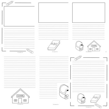 School Primary Lined Writing Paper with Picture Box Kindergarten 1st Grade, image 2