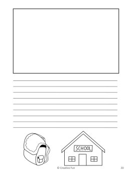 School Primary Lined Writing Paper with Picture Box Kindergarten 1st Grade, image 4