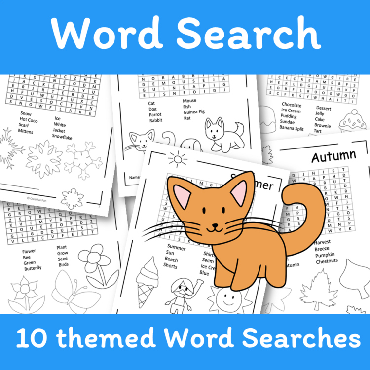 Themed Word Search Puzzles Worksheets