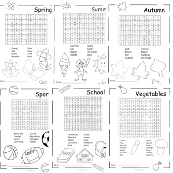 Themed Word Search Puzzles Worksheets, image 2