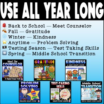 SEL Escape Room BUNDLE Meet the Counselor Breakout Challenges Lesson Activities, image 3