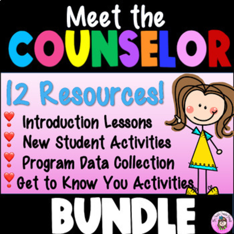 Meet the Counselor Lessons New Students School Counseling Program Welcome BUNDLE