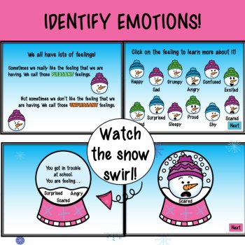 January Winter SEL Feelings, I Messages & Coping Skills with Snowman Activities, image 2
