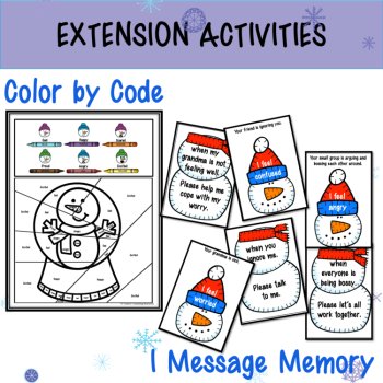 January Winter SEL Feelings, I Messages & Coping Skills with Snowman Activities, image 4