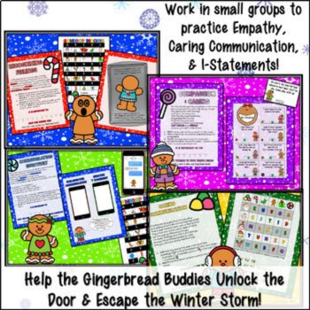 SEL Christmas Kindness Escape Room Holiday Guidance Lesson Compassion, Empathy, image 2