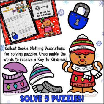SEL Christmas Kindness Escape Room Holiday Guidance Lesson Compassion, Empathy, image 3