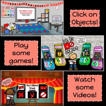 Red Ribbon Week Virtual Room, Healthy Choices, Drug Awareness Activities BUNDLE, image 2