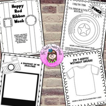 Red Ribbon Week Drug Awareness, Prevention, Heathy Choices Printable Activities, image 2