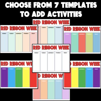 Build a Red Ribbon Spirit Week with Daily Activities Editable Template Poster, image 2