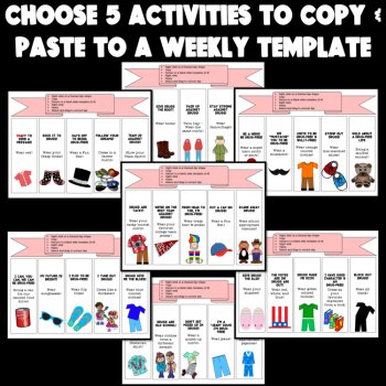Build a Red Ribbon Spirit Week with Daily Activities Editable Template Poster, image 3