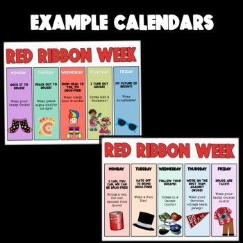Build a Red Ribbon Spirit Week with Daily Activities Editable Template Poster, image 4
