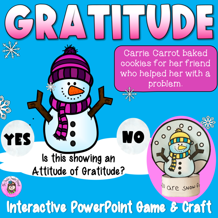 January Snowman Ways to Show Gratitude SEL Winter Snow Globe Craft Activity