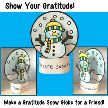 January Snowman Ways to Show Gratitude SEL Winter Snow Globe Craft Activity, image 4