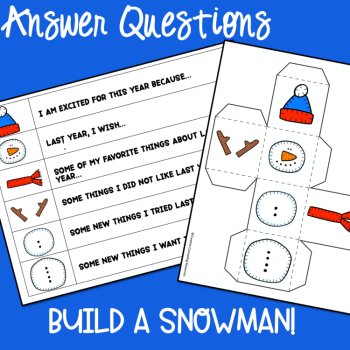 January Winter SEL New Years Resolutions Reflections Goals Roll a Snowman Game, image 2