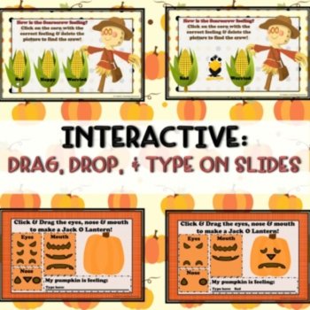 Fall Pumpkin Feelings Identify Emotions I Messages Digital Thanksgiving Lesson, image 2